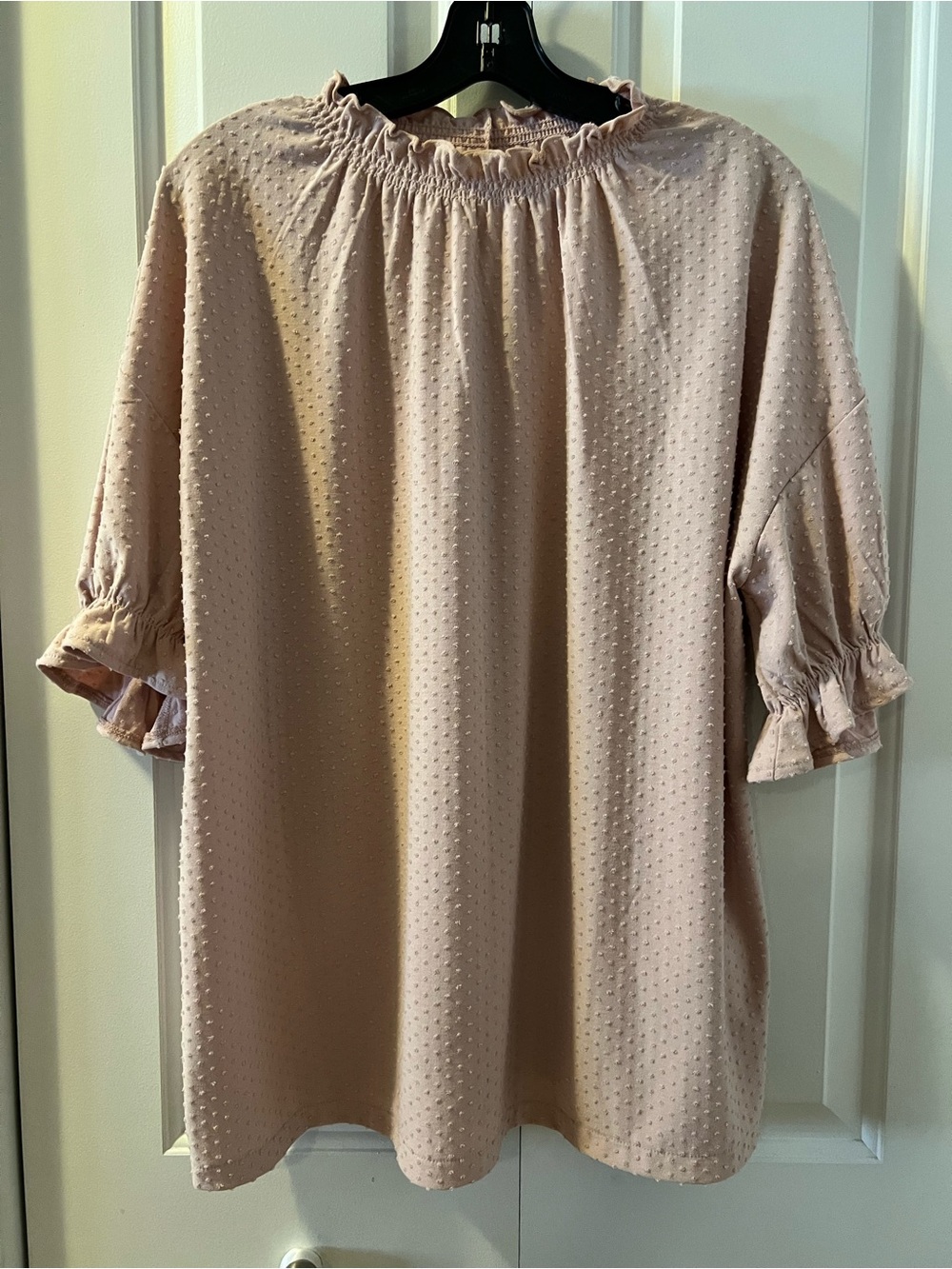 Madewell Blush Swiss Dot Ruffle Sleeve Tunic